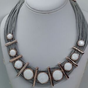 St. Thomas Multistrand Cord Necklaces Faux Mother Of Pearl‎
